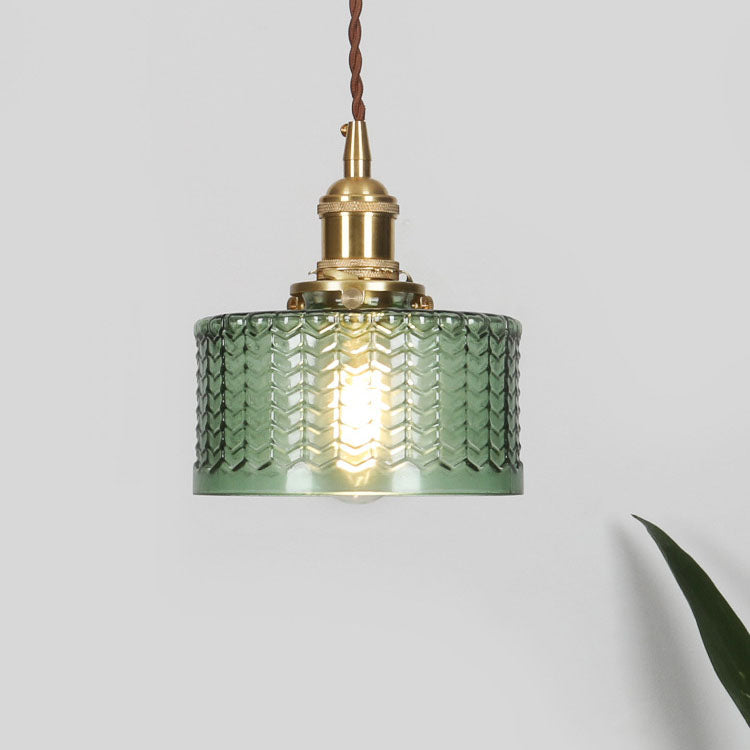 Vintage Brass & Glass Pendant Light | Japanese-Inspired Design
