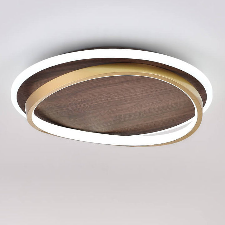 LED Ceiling Light | Nordic Minimalist Walnut Grain Flush Mount