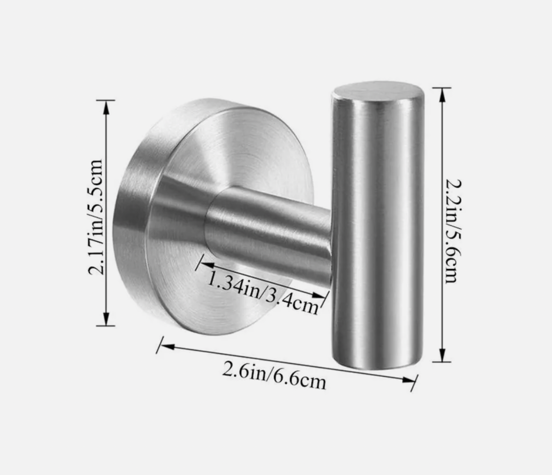 Adhesive Hooks Stainless Steel Suction Cup Wall Hooks No Drill 7kg