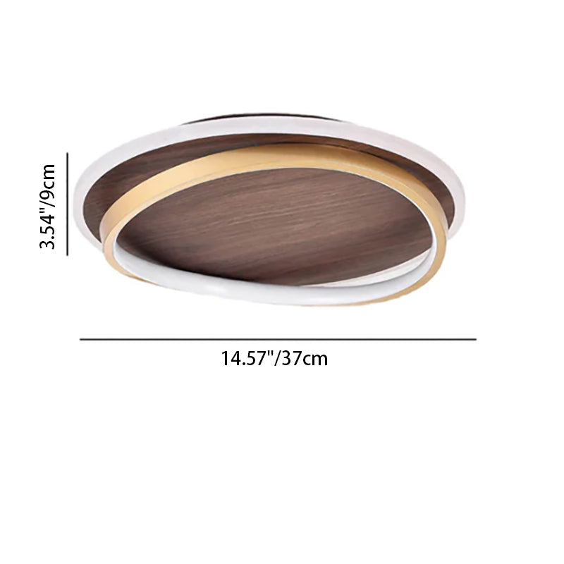 LED Ceiling Light | Nordic Minimalist Walnut Grain Flush Mount