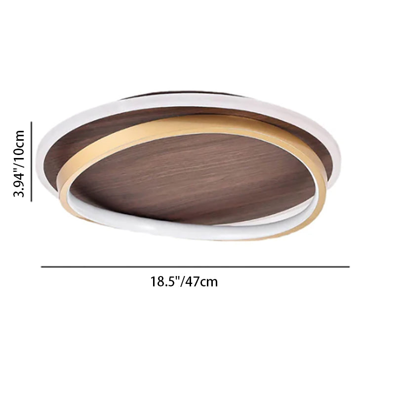 LED Ceiling Light | Nordic Minimalist Walnut Grain Flush Mount