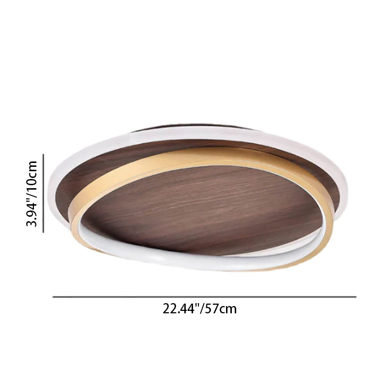 LED Ceiling Light | Nordic Minimalist Walnut Grain Flush Mount