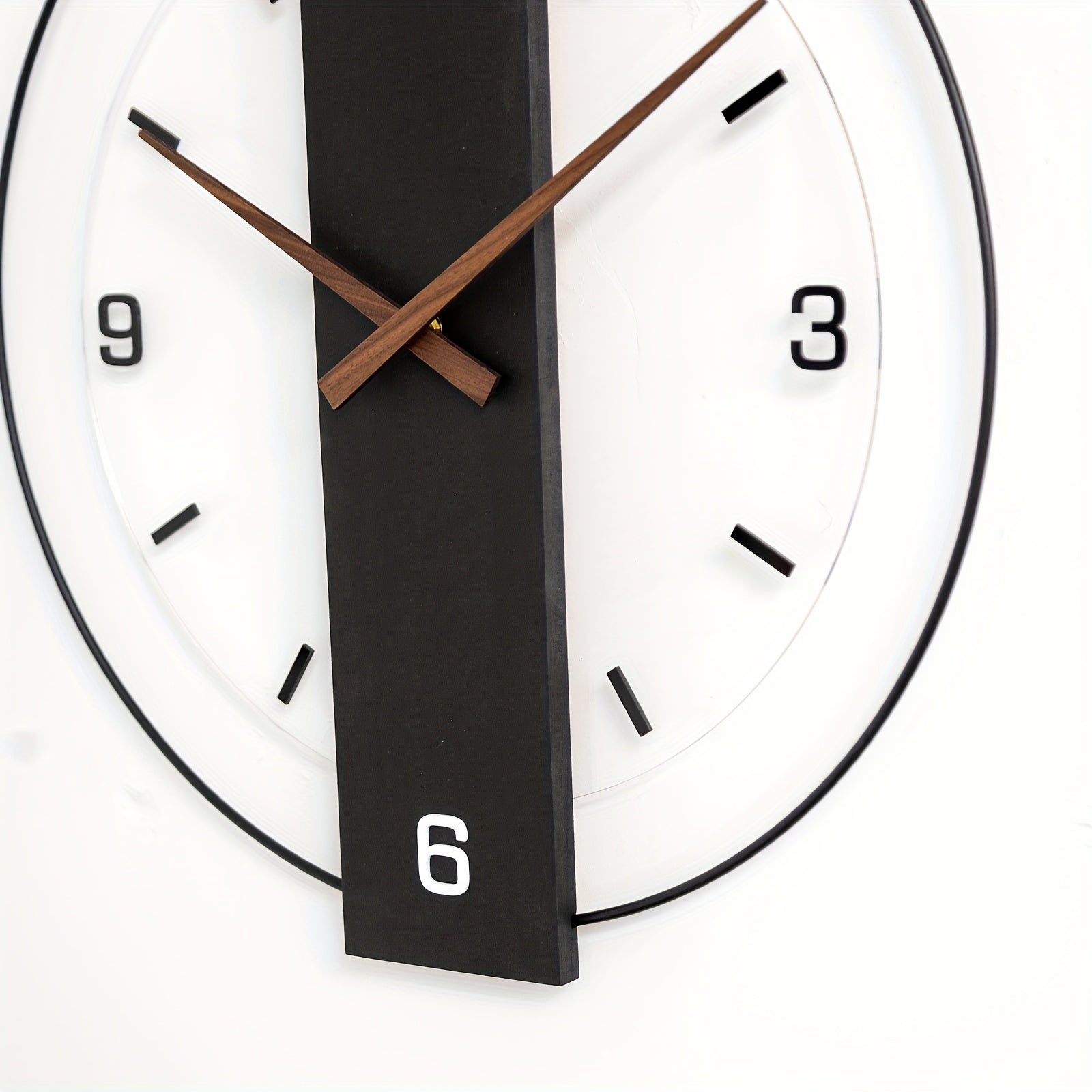 Nordic Modern Silent Wall Clock | Minimalist Acrylic, Wood & Metal