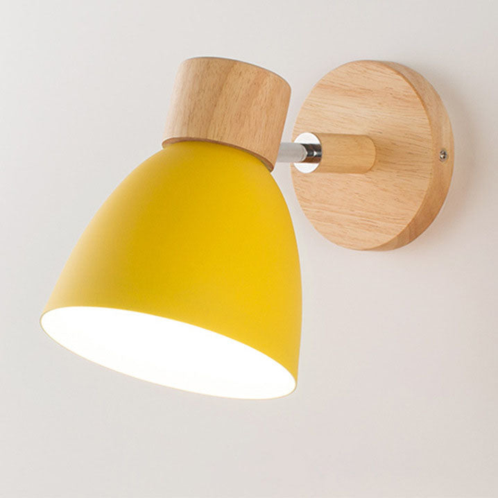 Modern Macaron Wall Light | Iron & Wood Wall Sconce