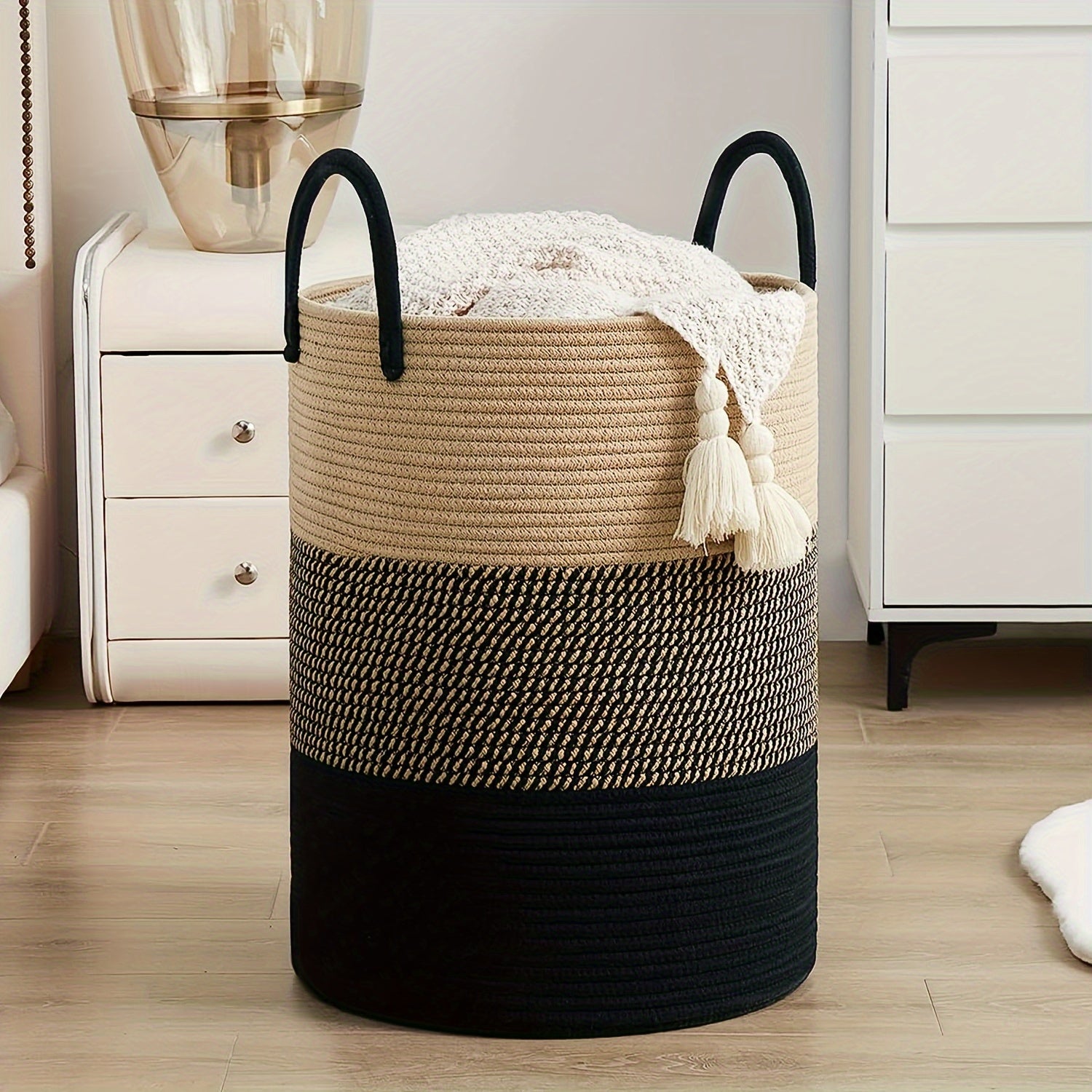 Large Laundry Hamper Basket with Handles | Modern Farmhouse Style