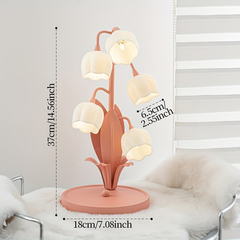 Elegant Floral Table Lamp | Flower Shade & Warm White Light