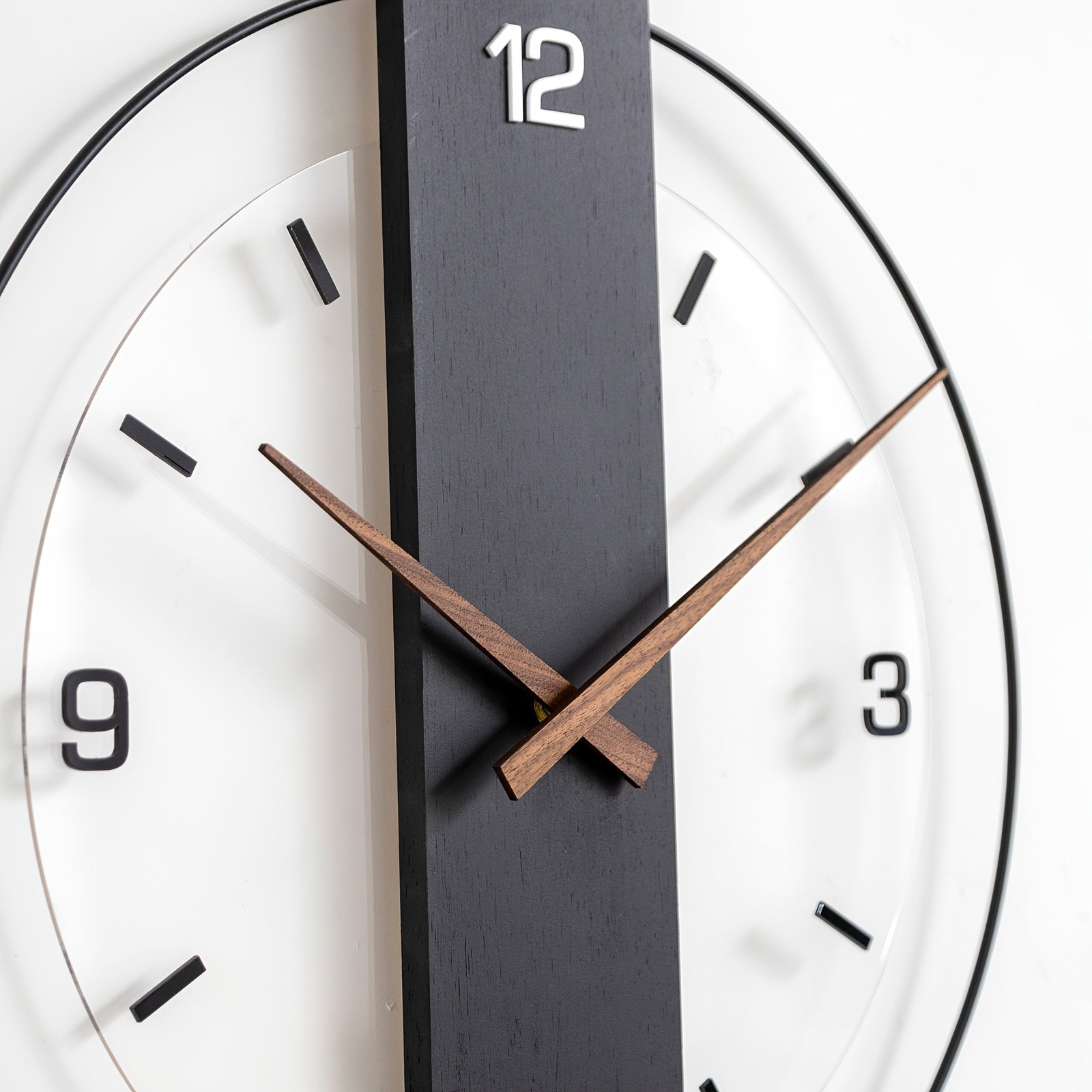 Nordic Modern Silent Wall Clock | Minimalist Acrylic, Wood & Metal