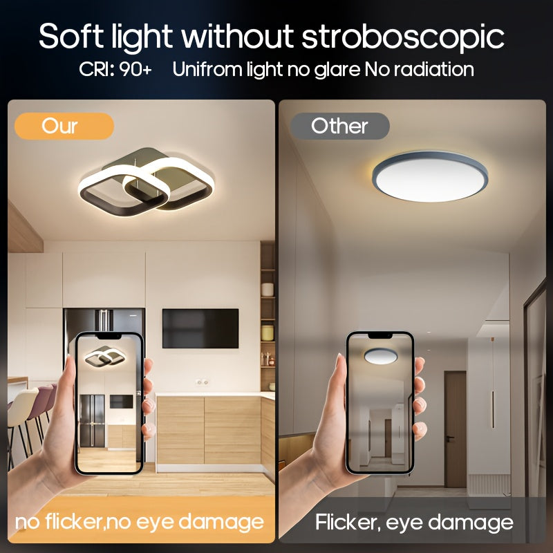 Modern Square LED Ceiling Light | 3-Colour Dimmable with Wall Control