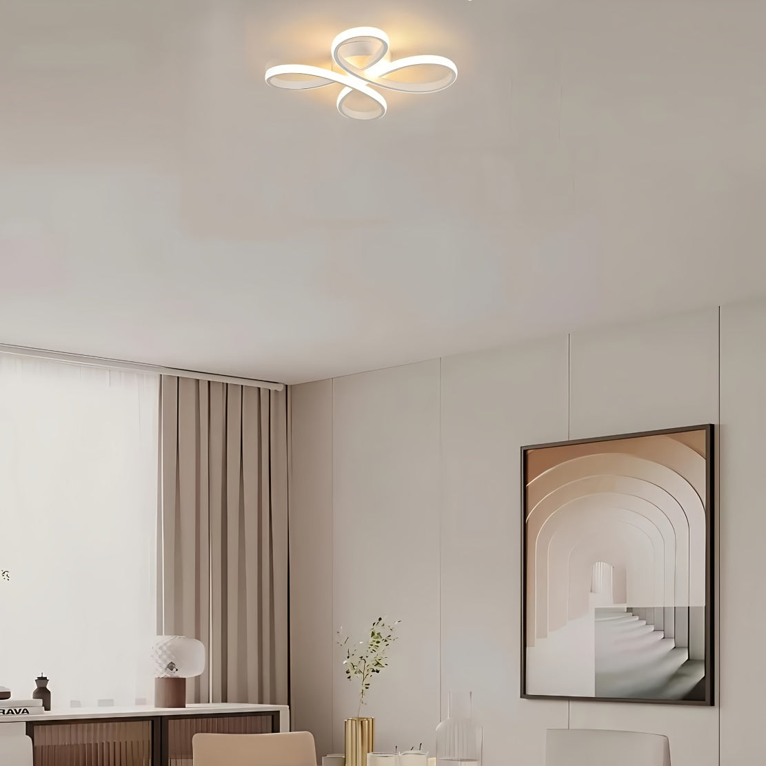 Modern Butterfly LED Ceiling Light | 3-Colour Dimmable with Wall Control