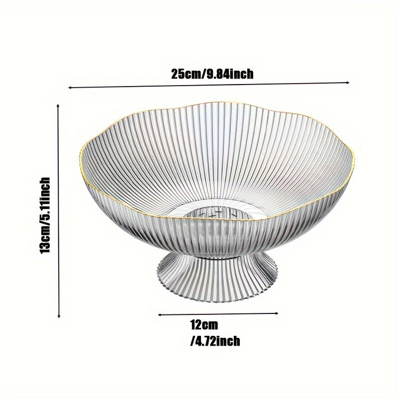 Luxury PET Fruit Bowl with Gold Rim | Decorative Table Centrepiece