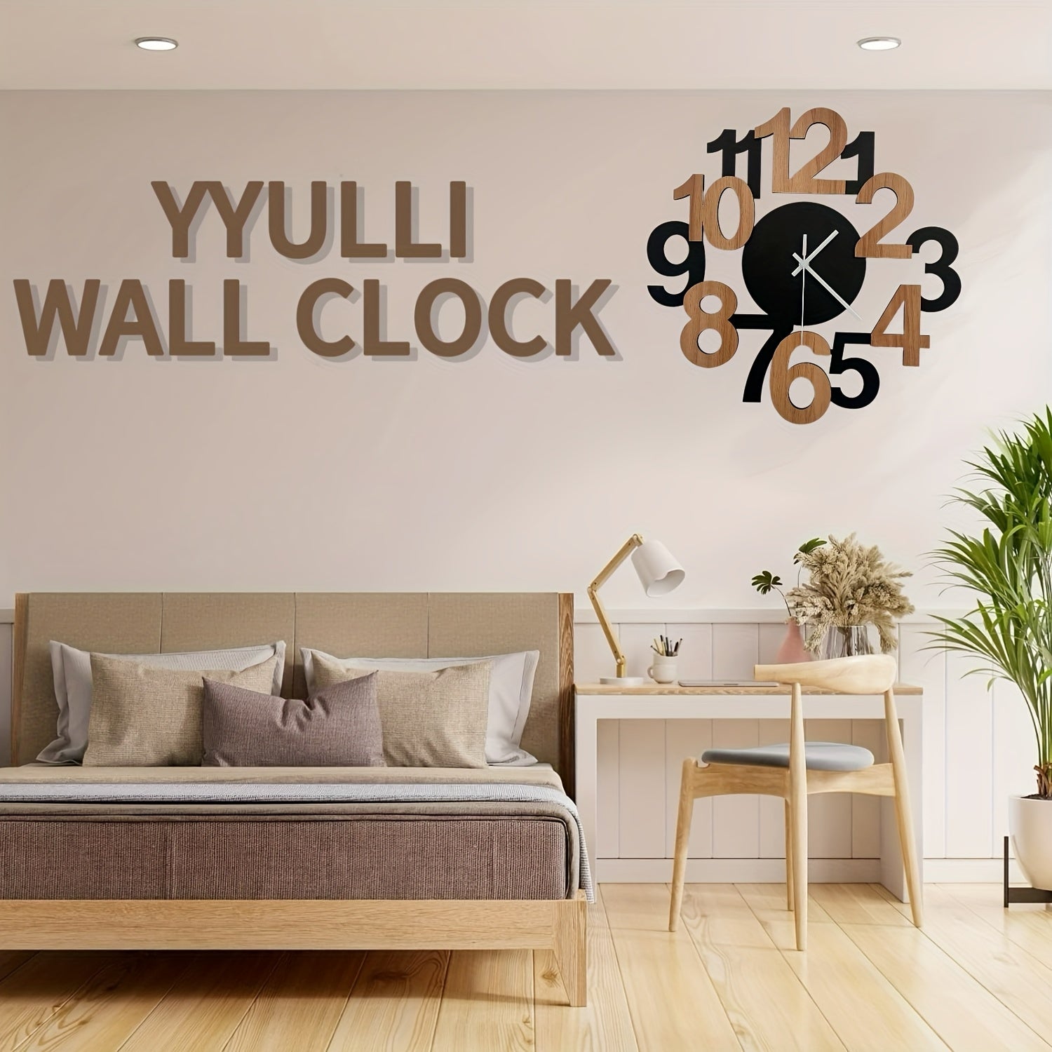 Asymmetrical Digital Silhouette Wall Clock | Modern Silent Design
