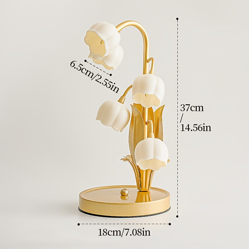Elegant Floral Table Lamp | Flower Shade & Warm White Light