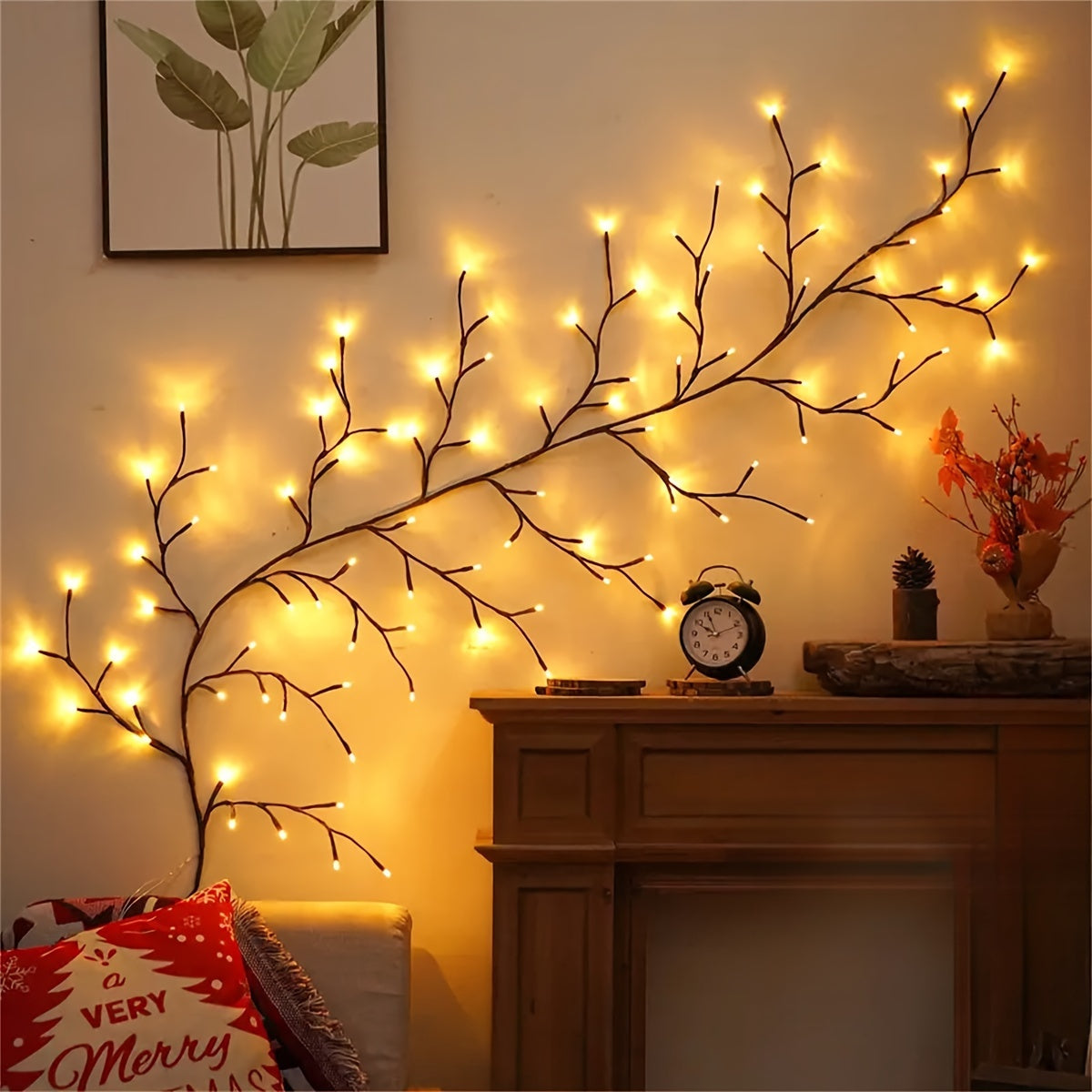 Solar Willow Vine Wall Lamp | 96 LED Fairy Lights with 8 Modes