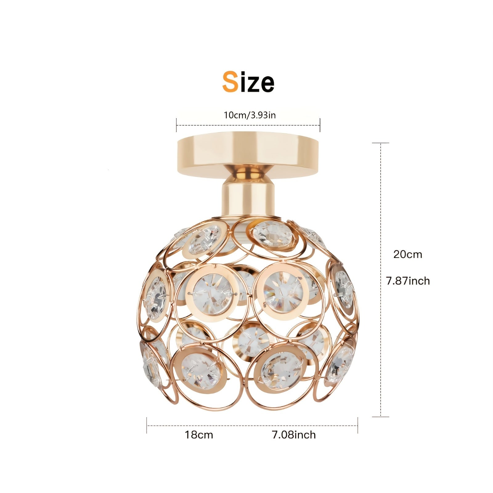 Crystal Semi-Flush Ceiling Light | Modern Polished Metal Chandelier