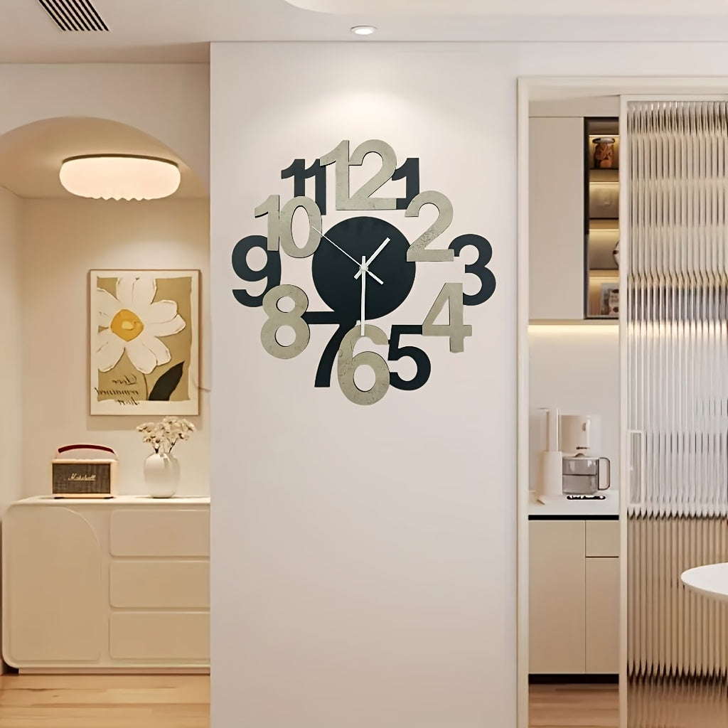 Asymmetrical Digital Silhouette Wall Clock | Modern Silent Design