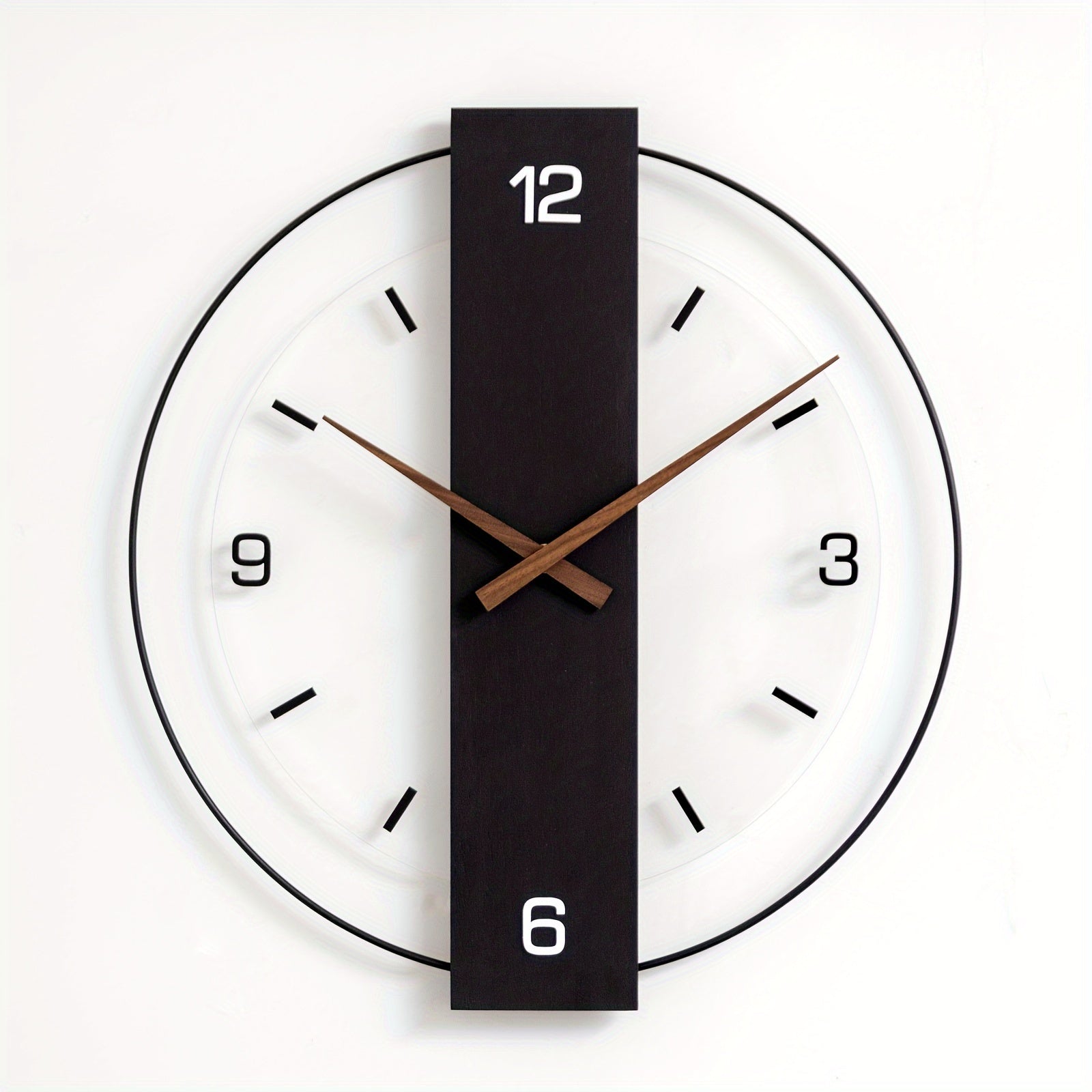 Nordic Modern Silent Wall Clock | Minimalist Acrylic, Wood & Metal