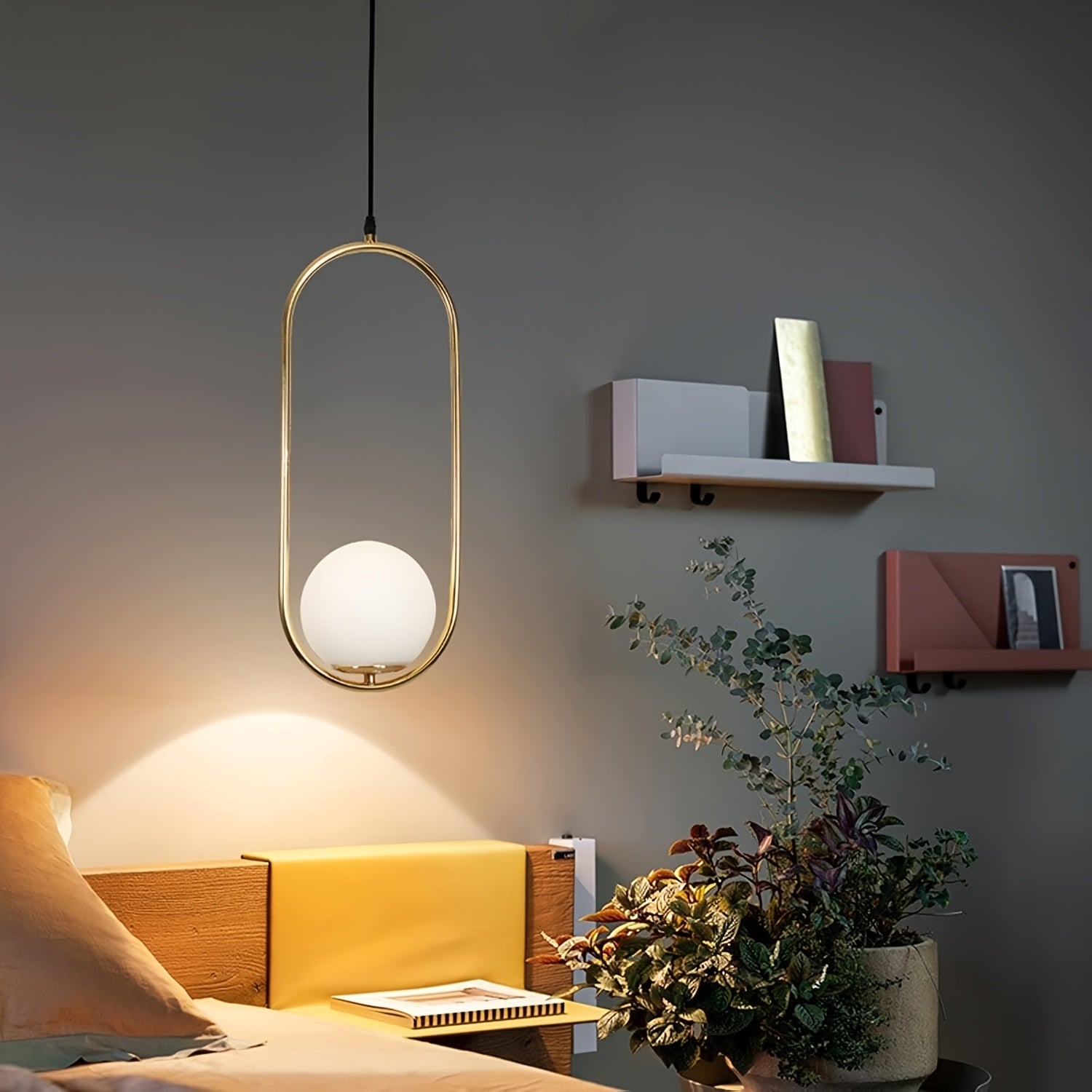 Modern Golden Pendant Chandelier | Minimalist Globe Hanging Light