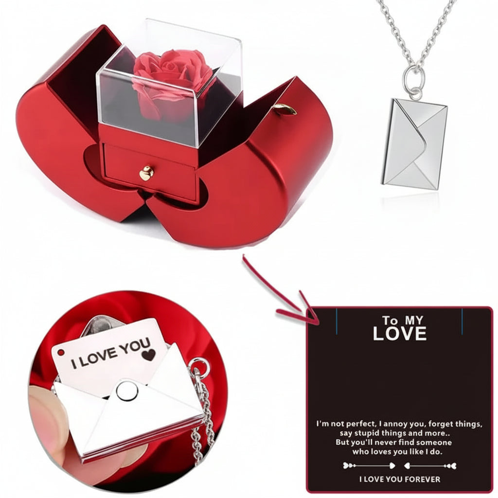 Apple Jewelry Box Eternal Flower Rose Valentines Gift