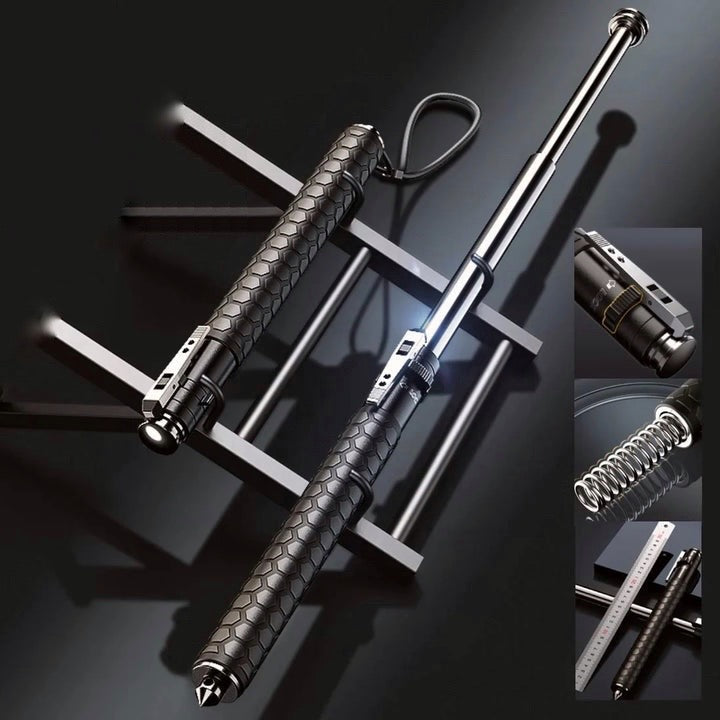 Compact Trekking Pole Portable Hiking Stick Adjustable Steel Support