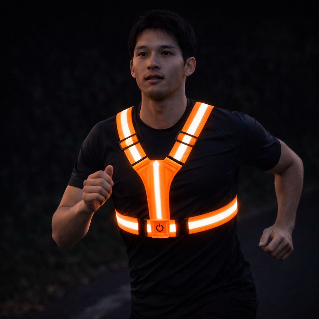 Running Vest LED Reflective Safety Vest Rechargeable High Visibility Gear