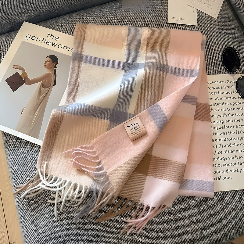 Winter Check Scarf | Large Wrap For Cold Days