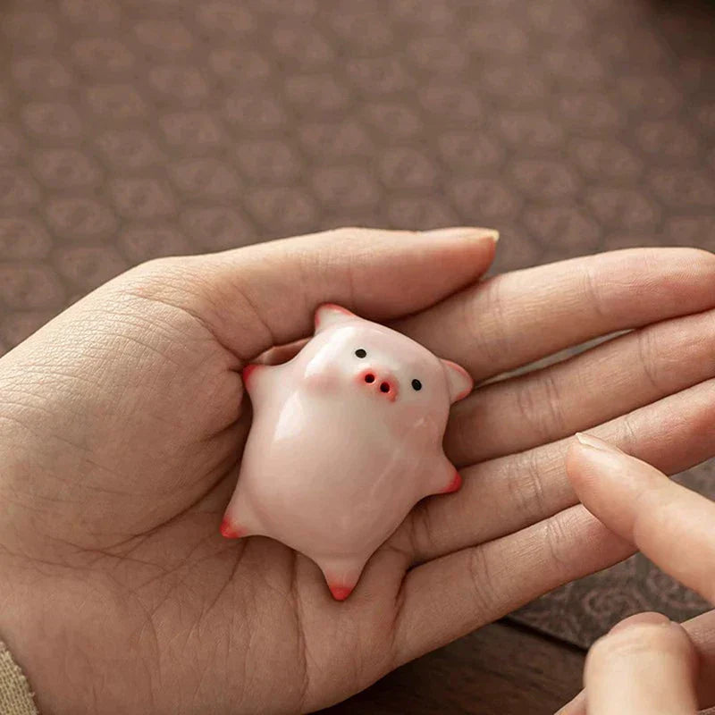 Little Pig Ceramic Tea Tray Decoration