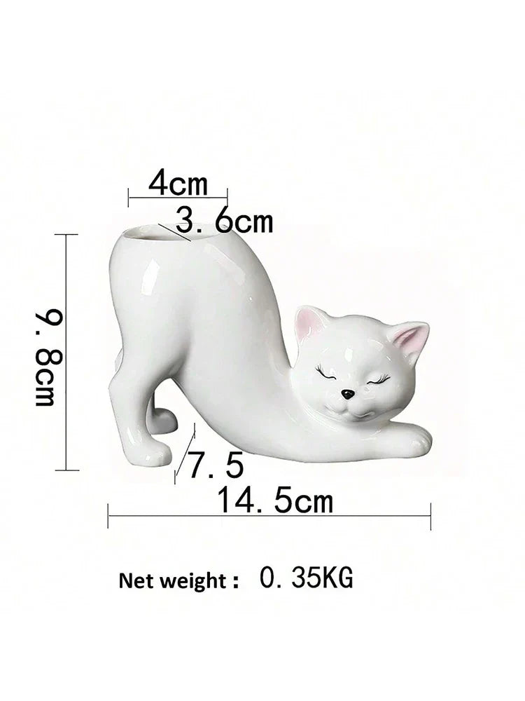 Grow a Tail Cat-Shaped Planter Vase