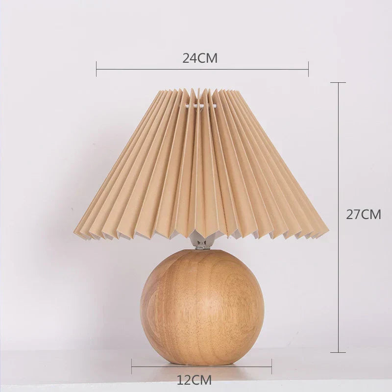 Vintage Table Lamp with Pleated Shade | Classic Bedside Lighting