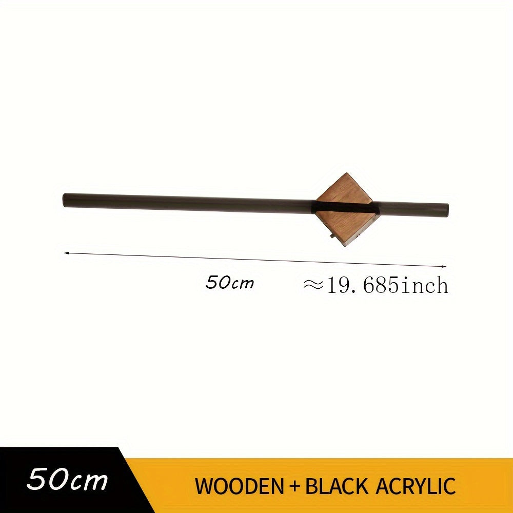Black Acrylic & Wood Wall-Mounted Towel Bar | Modern Bathroom Towel Holder