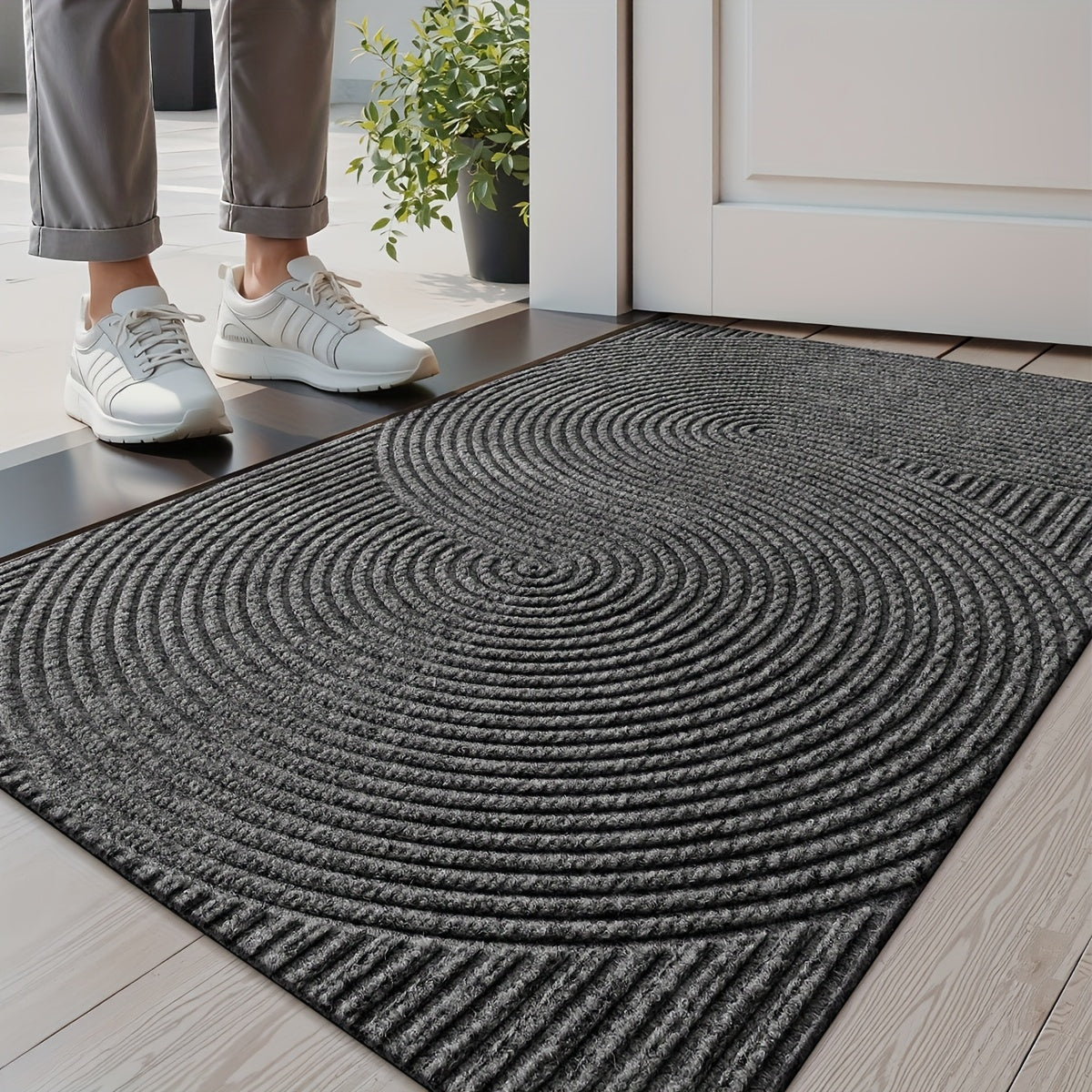 Non-Slip Geometric Door Mat | Indoor & Outdoor Entryway Rug