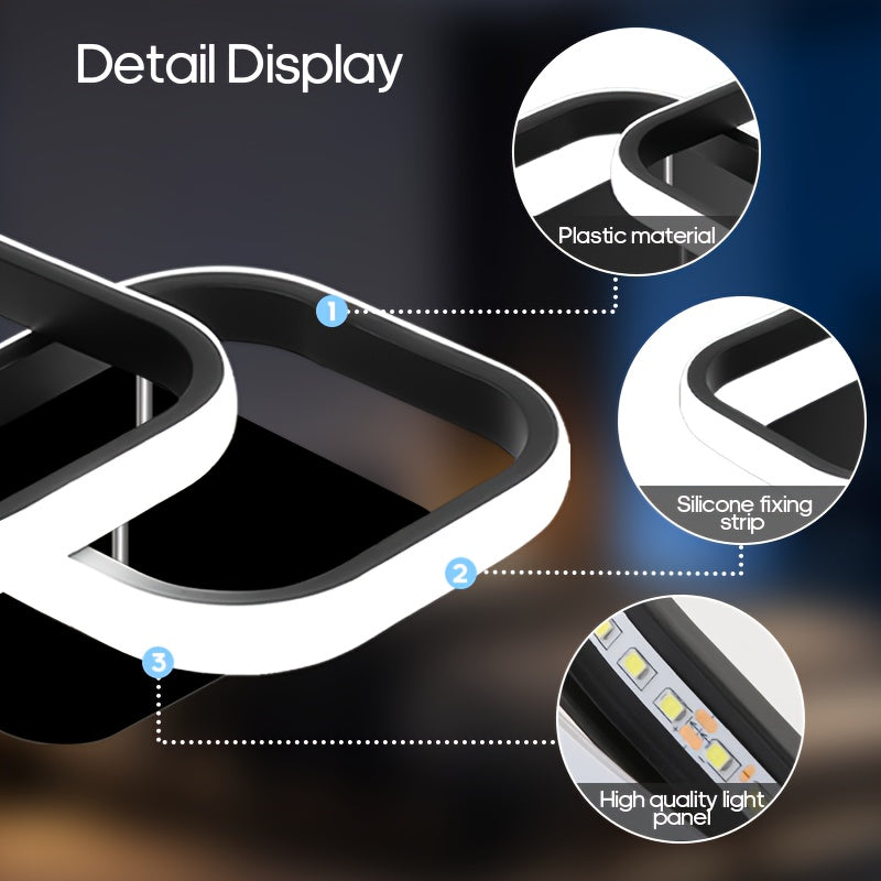 Modern Square LED Ceiling Light | 3-Colour Dimmable with Wall Control