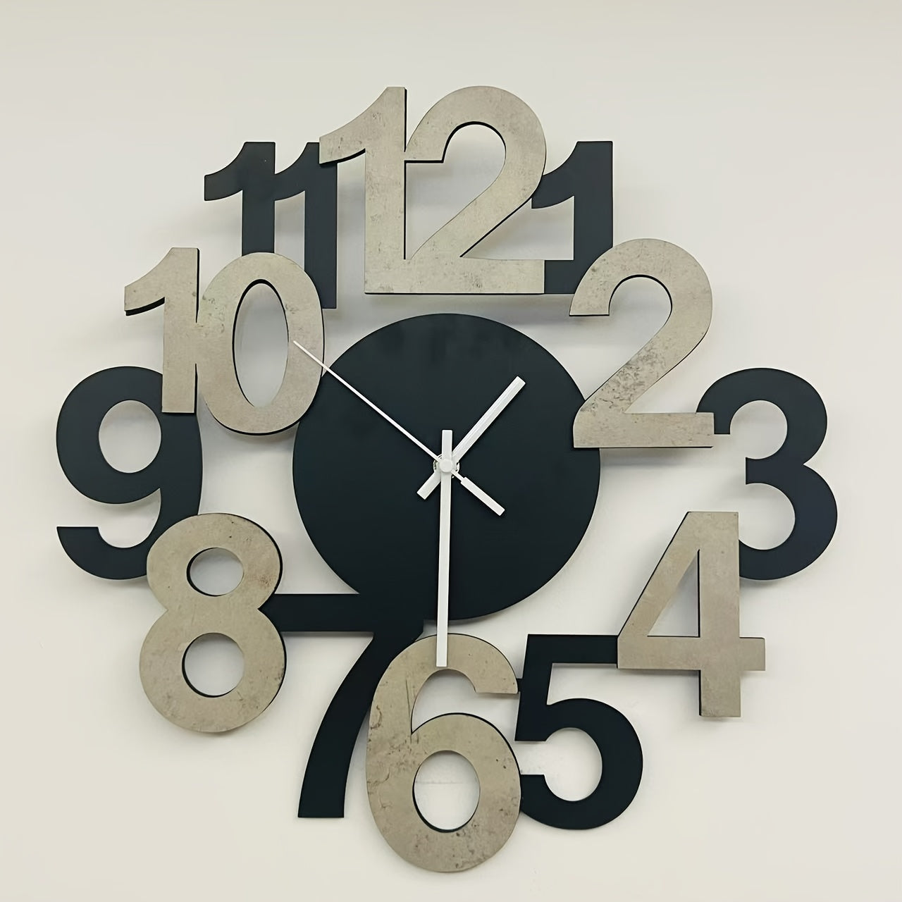 Asymmetrical Digital Silhouette Wall Clock | Modern Silent Design