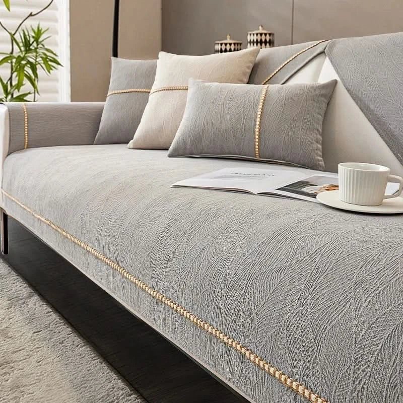Sofa Cover Waterproof Linen Couch Protector Anti Slip Washable