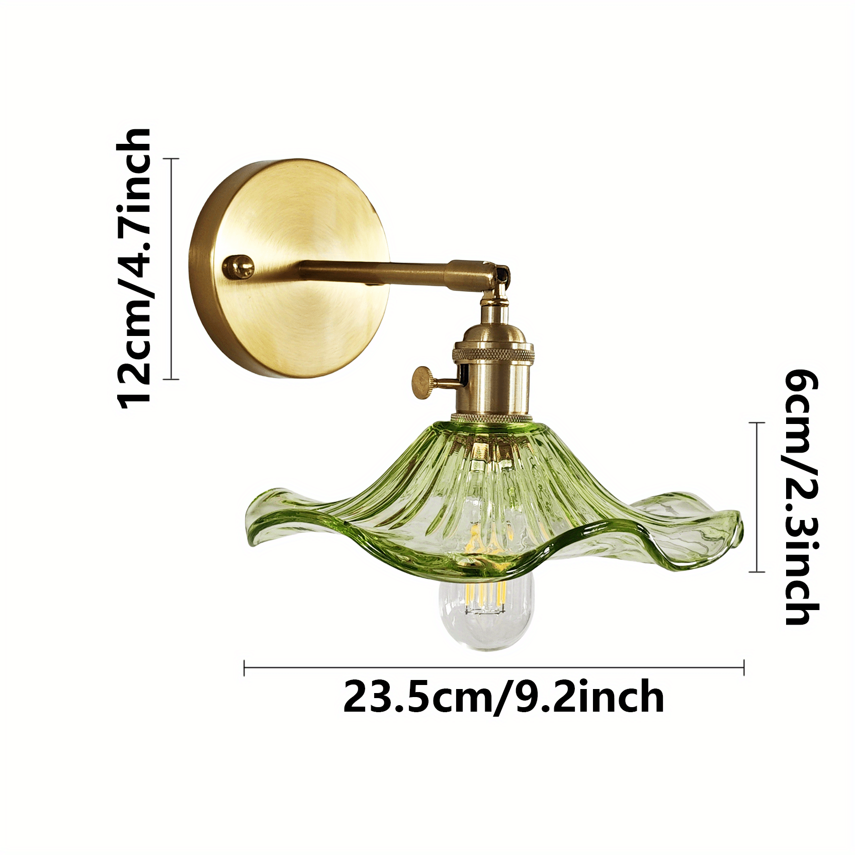 Nordic Glass Wall Sconce | Curved Shade Vintage Wall Light