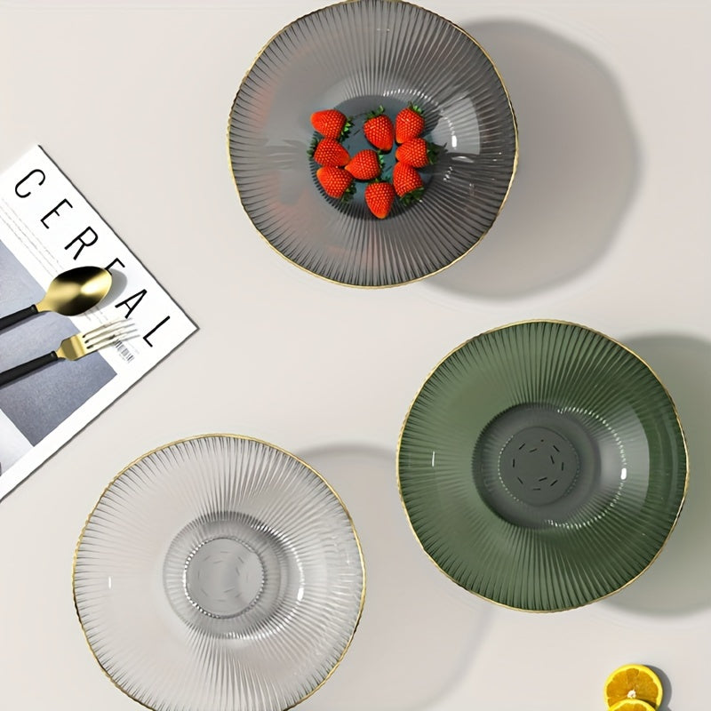Luxury PET Fruit Bowl with Gold Rim | Decorative Table Centrepiece