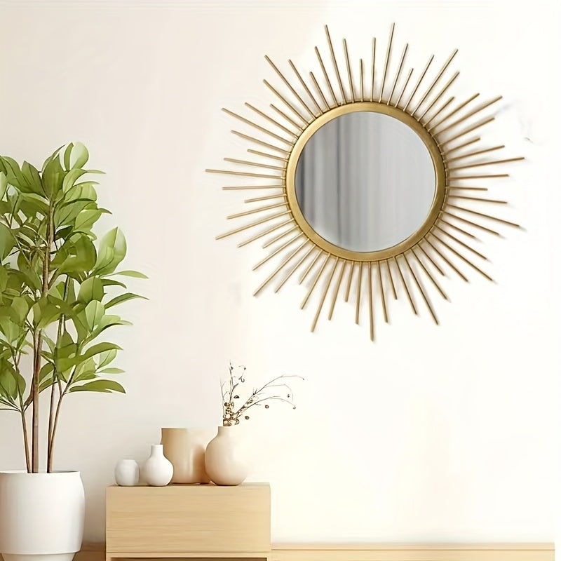 Vintage Sunflower Wall Mirror | Gold Decorative Hanging Mirror