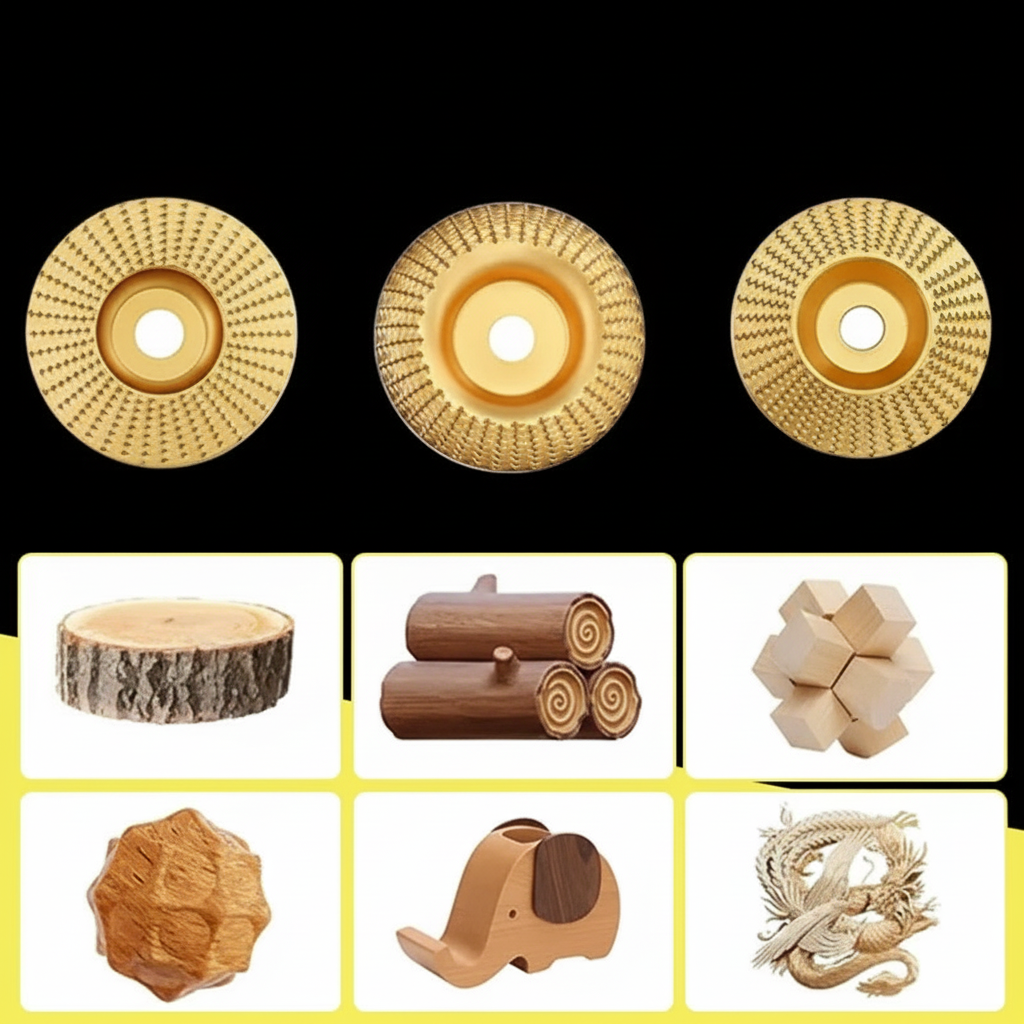 3 Grinder Wood Discs Sanding Shaping Polishing Wood