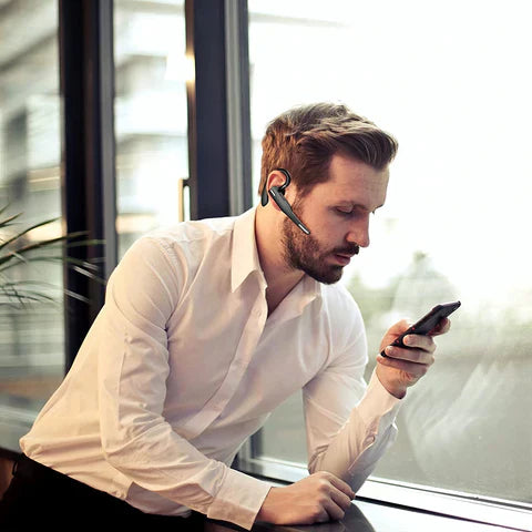 Bluetooth Headset Wireless Earbud Noise Cancelling Handsfree Mic