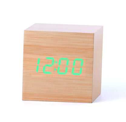 Cube | Digital Table Clock in Minimalist Wood Design