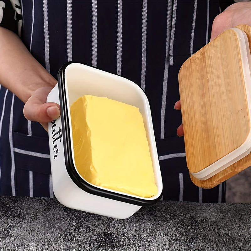 Metal Butter Dish with Lid | Countertop Butter Keeper with Knife