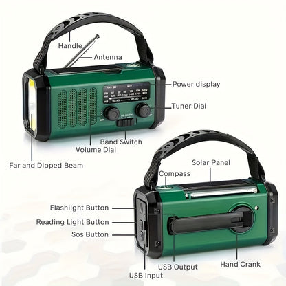 Emergency Radio Solar Hand Crank Portable Weather Alert Radio