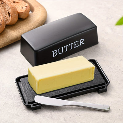 Food-Grade PP Butter Dish with Knife Set | Plastic Butter Container
