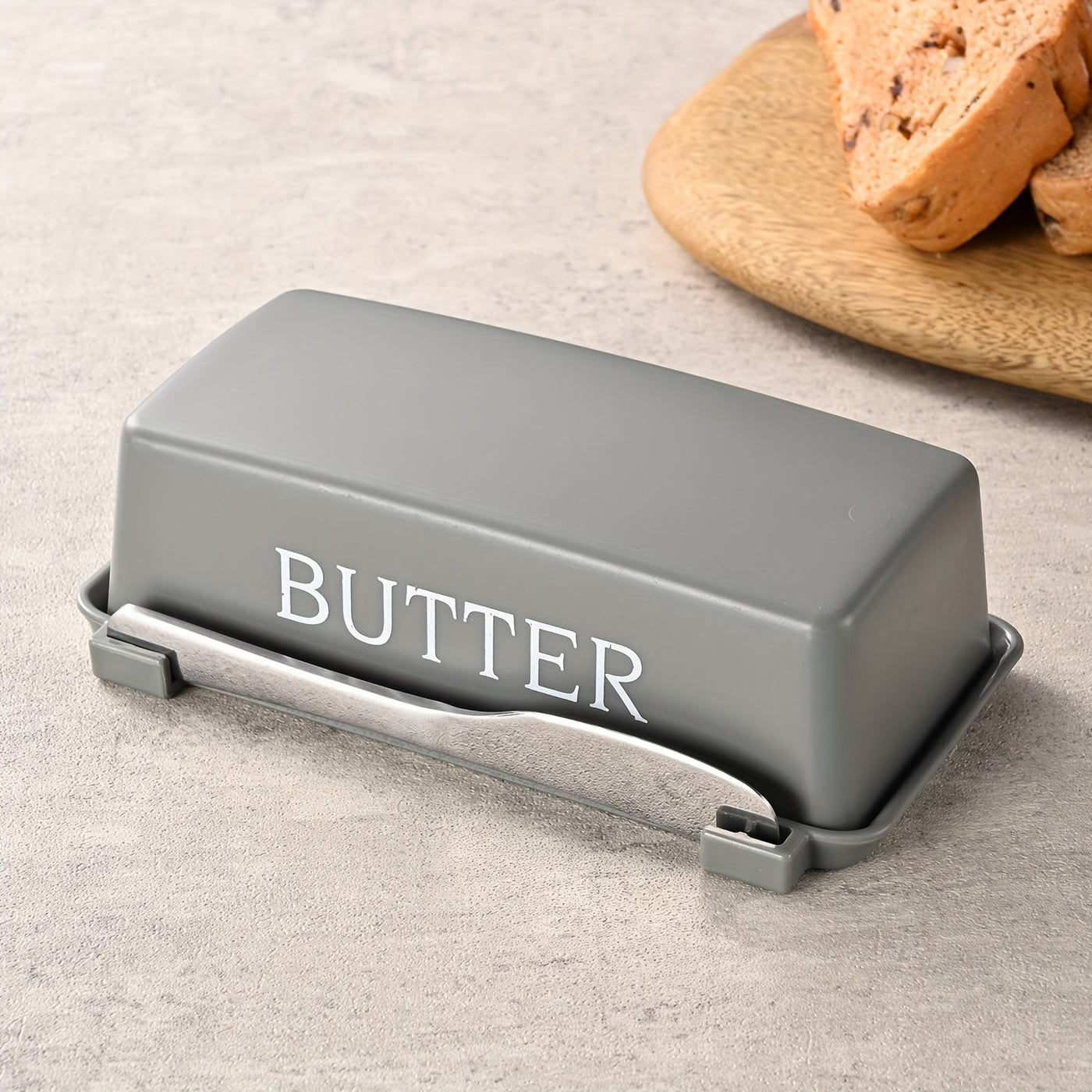 Food-Grade PP Butter Dish with Knife Set | Plastic Butter Container