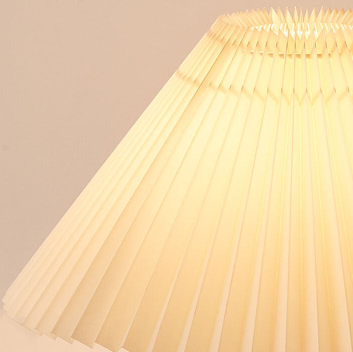 Japanese Pleated Table Lamp | Minimalist Wood & Fabric Design
