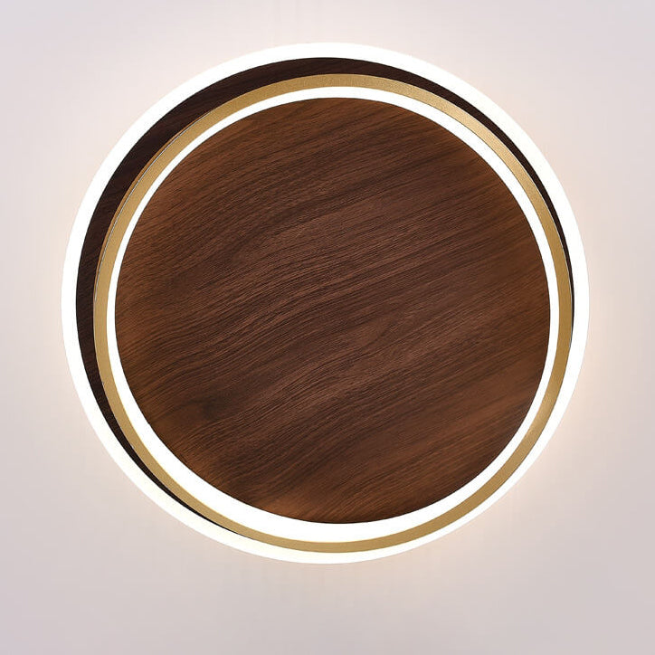 LED Ceiling Light | Nordic Minimalist Walnut Grain Flush Mount