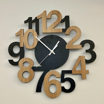 Asymmetrical Digital Silhouette Wall Clock | Modern Silent Design