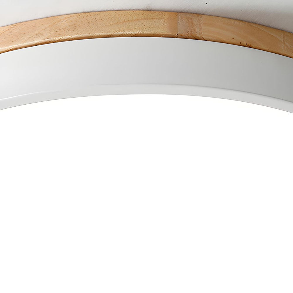 Wooden Ceiling Light | Modern Round Flush Mount Lamp