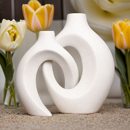 Flower Vase Ceramic Woven Decorative Table Centerpiece