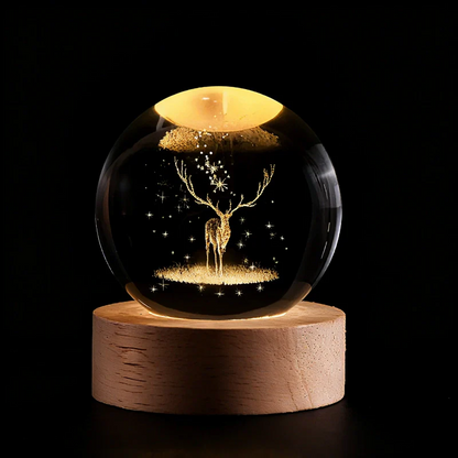 LED Crystal Ball Night Light | 3D Galaxy Design