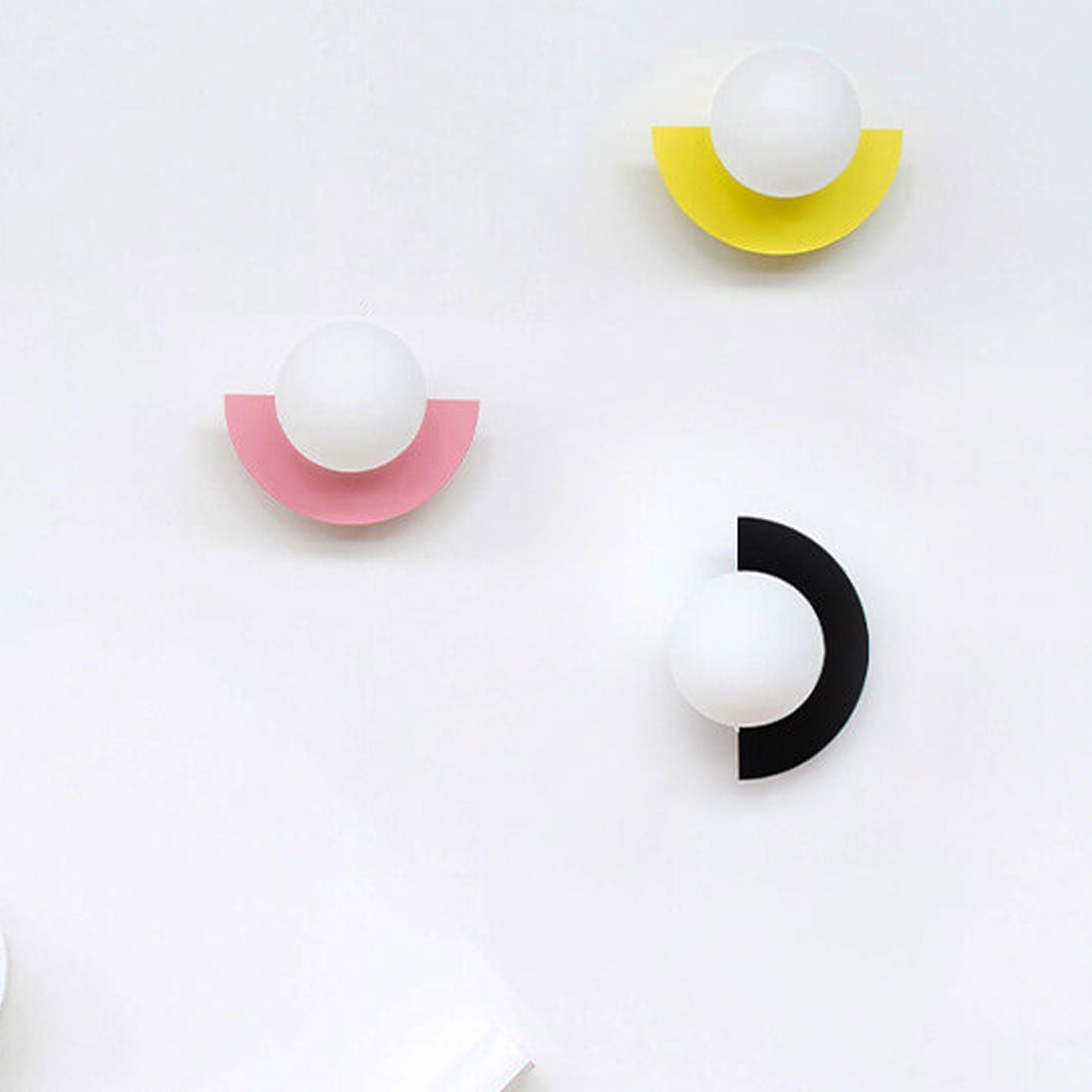 Modern Minimalist Glass Globe Wall Sconce | Semi-Circle Design